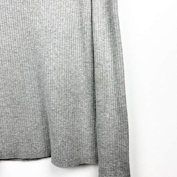 Calvin Klein Long Sleeve Grey Cold Shoulder Top - Picture 7 of 10